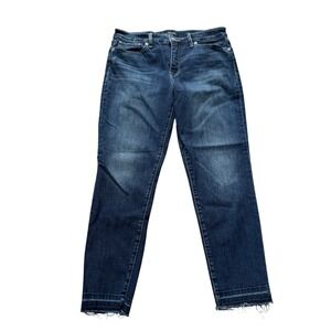 Lucky Brand High Rise Hayden Skinny Jean Size 12/31 Stretch Raw‎ Hem Medium Wash